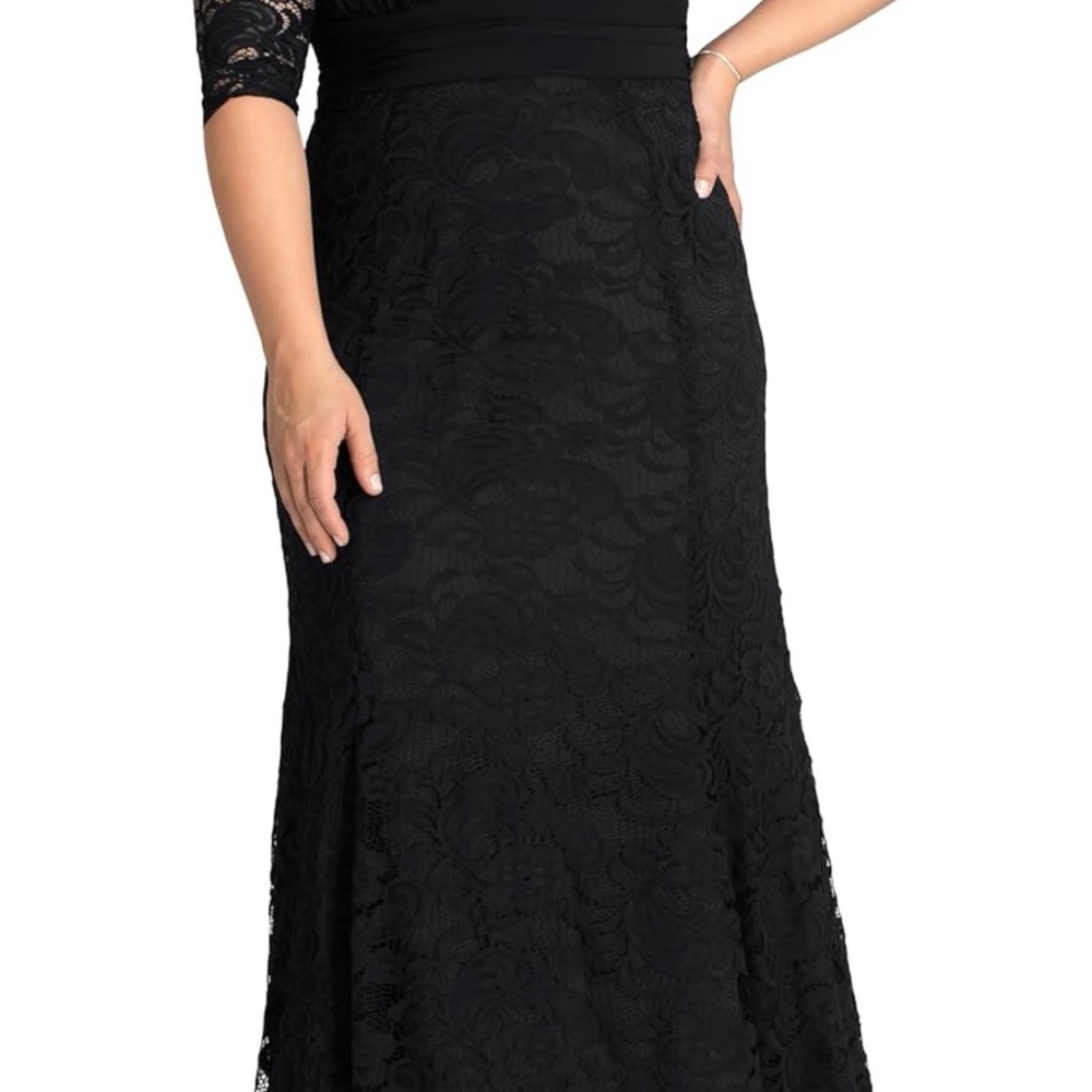 Kiyonna Black Lace Maxi Dress